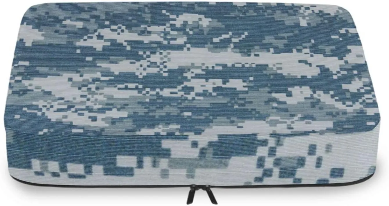 Navy Blue Digital Camouflage Fabric Texture Background 4 PCs Set Packing Bags, Luggage Organizer Bag, Portable Cube Toiletry bag, Durable Travel Cosmetic Storage Bag for Men Women