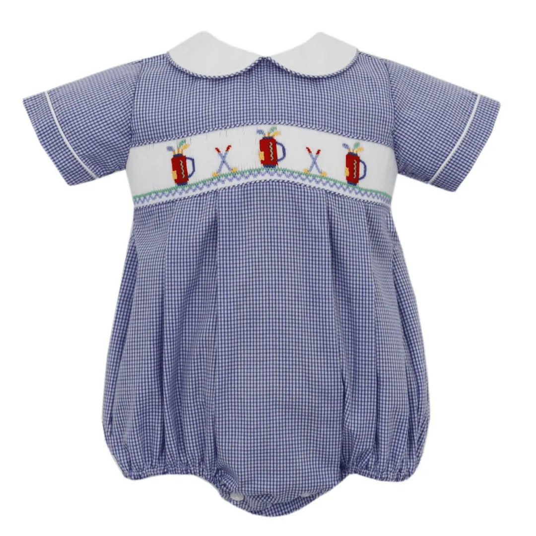 navy gingham golf clubs bubble