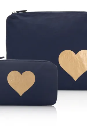 Navy with Gold Heart Organizational Packs Set of Two