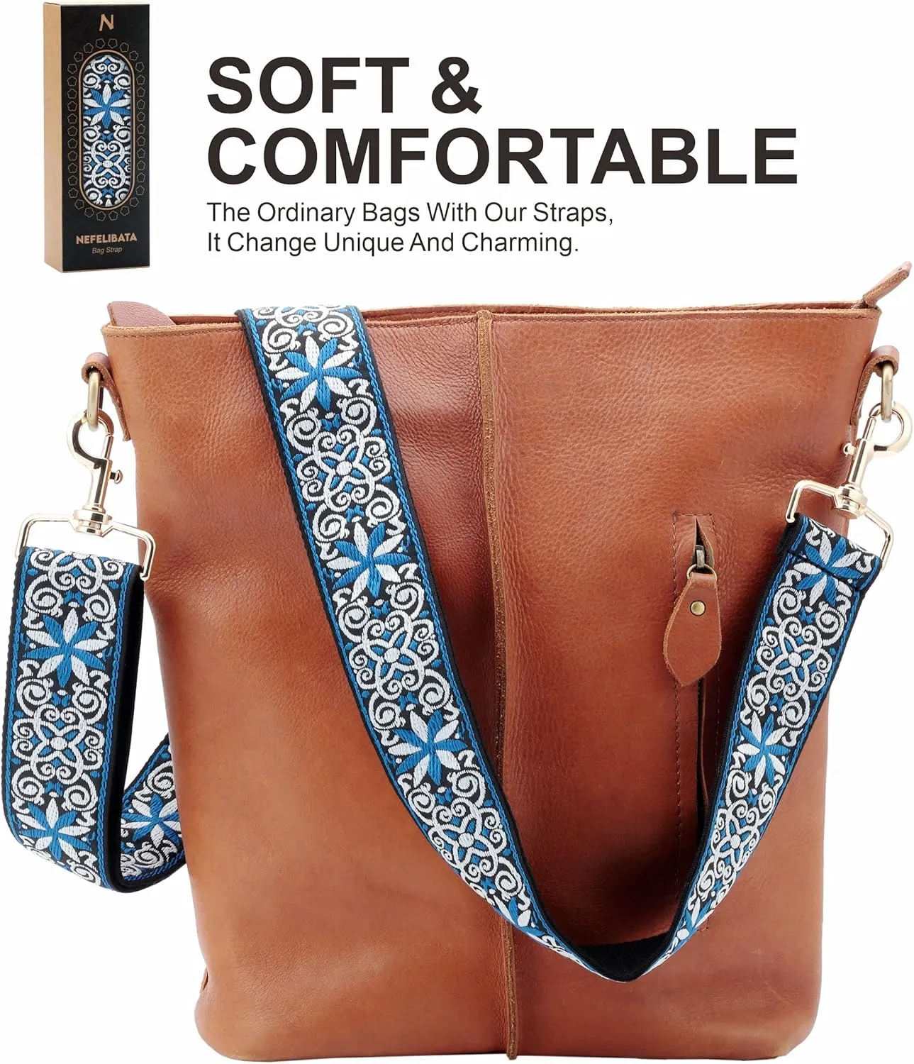 Nefelibata Purse Strap,2" Wide Purse Strap Adjustable Replacement,Multi-pattern Crossbody Handbag Strap