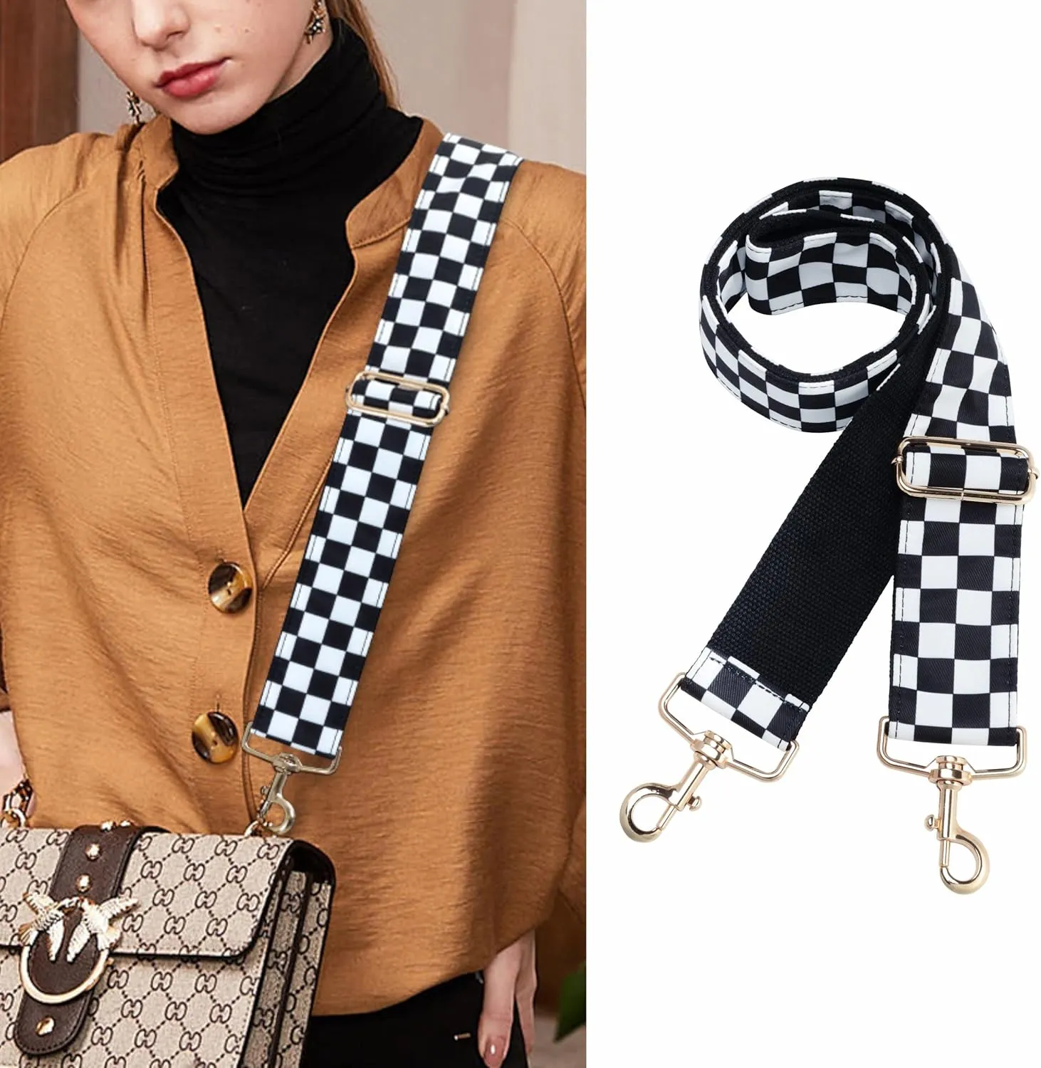 Nefelibata Purse Strap,2" Wide Purse Strap Adjustable Replacement,Multi-pattern Crossbody Handbag Strap