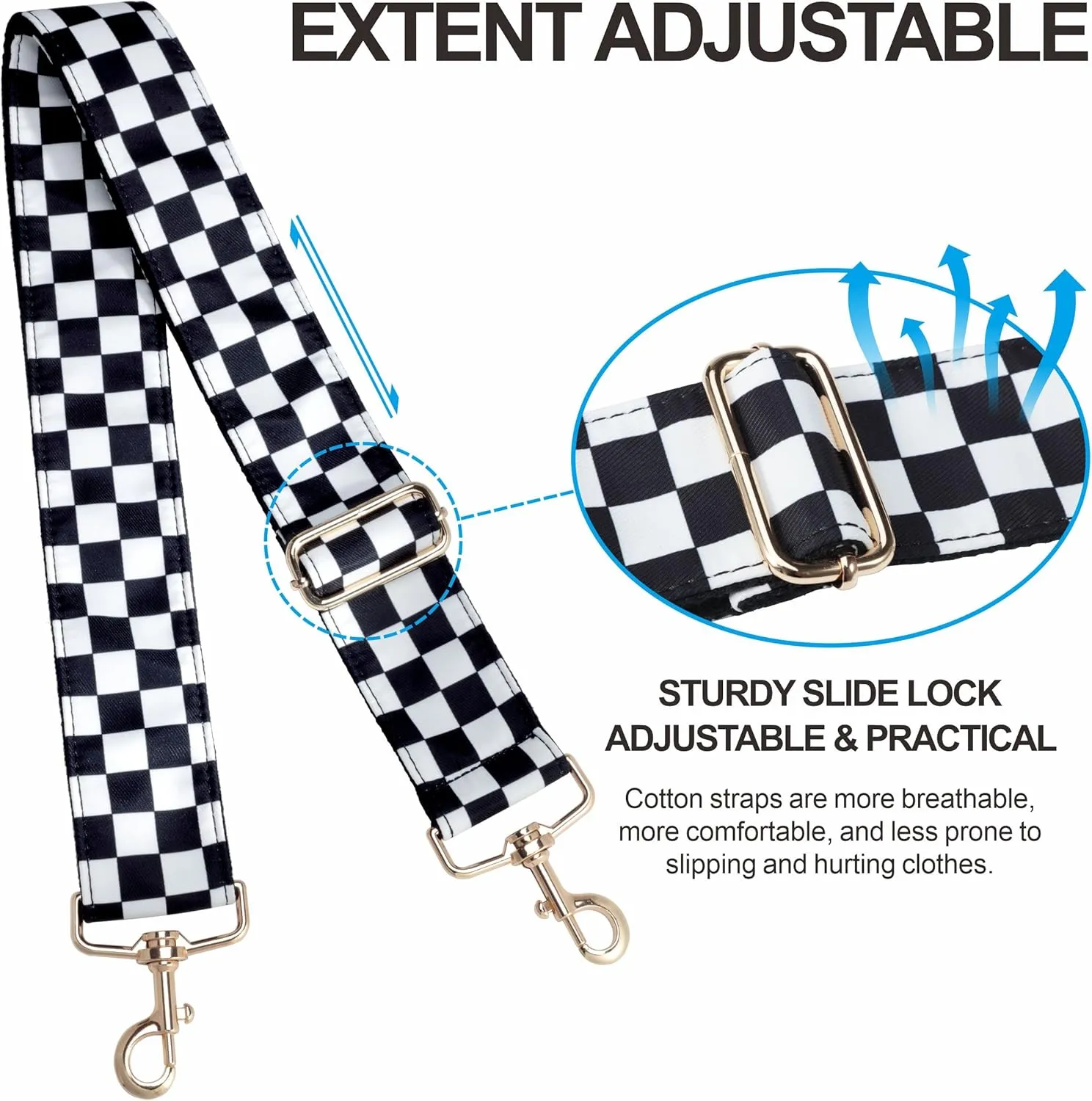 Nefelibata Purse Strap,2" Wide Purse Strap Adjustable Replacement,Multi-pattern Crossbody Handbag Strap