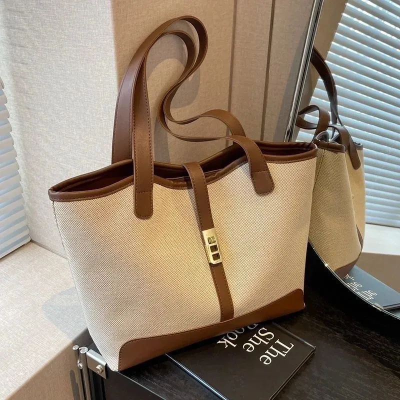 New High Quality Casual Women Tote Large Capacity Shoulder Bag Women Canvas Handbag Fashion Women Designer Luxury Bag Hand Bag