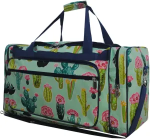 NGIL Canvas 23" inch Duffle Bag (Cute Cactus-Navy)