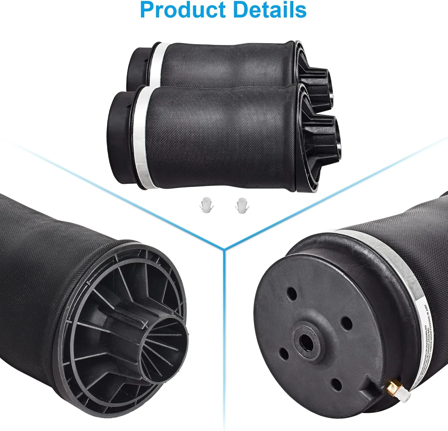 Nifeida 2513200025 Rear Air Suspension Spring Bags Compatible with Mercedes Benz R320 2007-2009, R350 2006-2013, R500 2006-2007, R550 2008, R63 AMG 2007 OEM 2513200425 2513200325, Left   Right