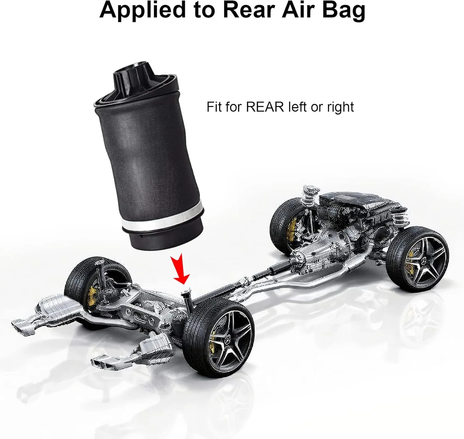 Nifeida 2513200025 Rear Air Suspension Spring Bags Compatible with Mercedes Benz R320 2007-2009, R350 2006-2013, R500 2006-2007, R550 2008, R63 AMG 2007 OEM 2513200425 2513200325, Left   Right