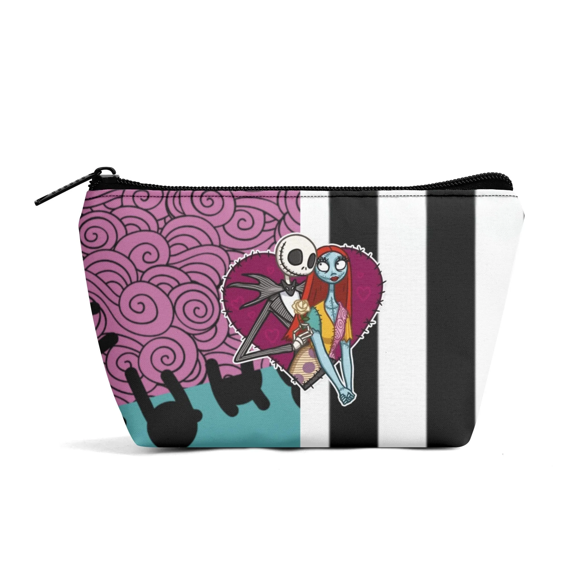 Nightmare Before Christmas Pattern Zip-up Wristlet Bag