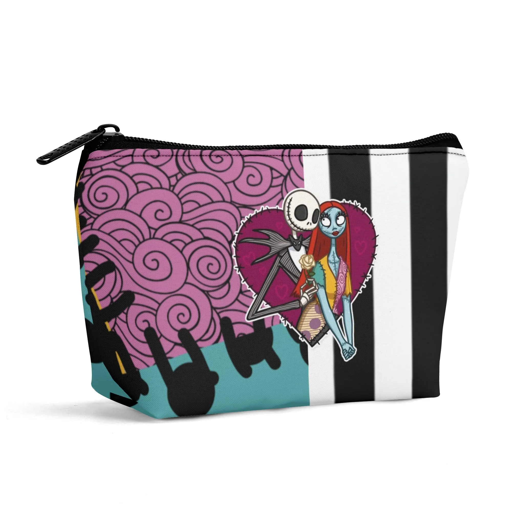 Nightmare Before Christmas Pattern Zip-up Wristlet Bag
