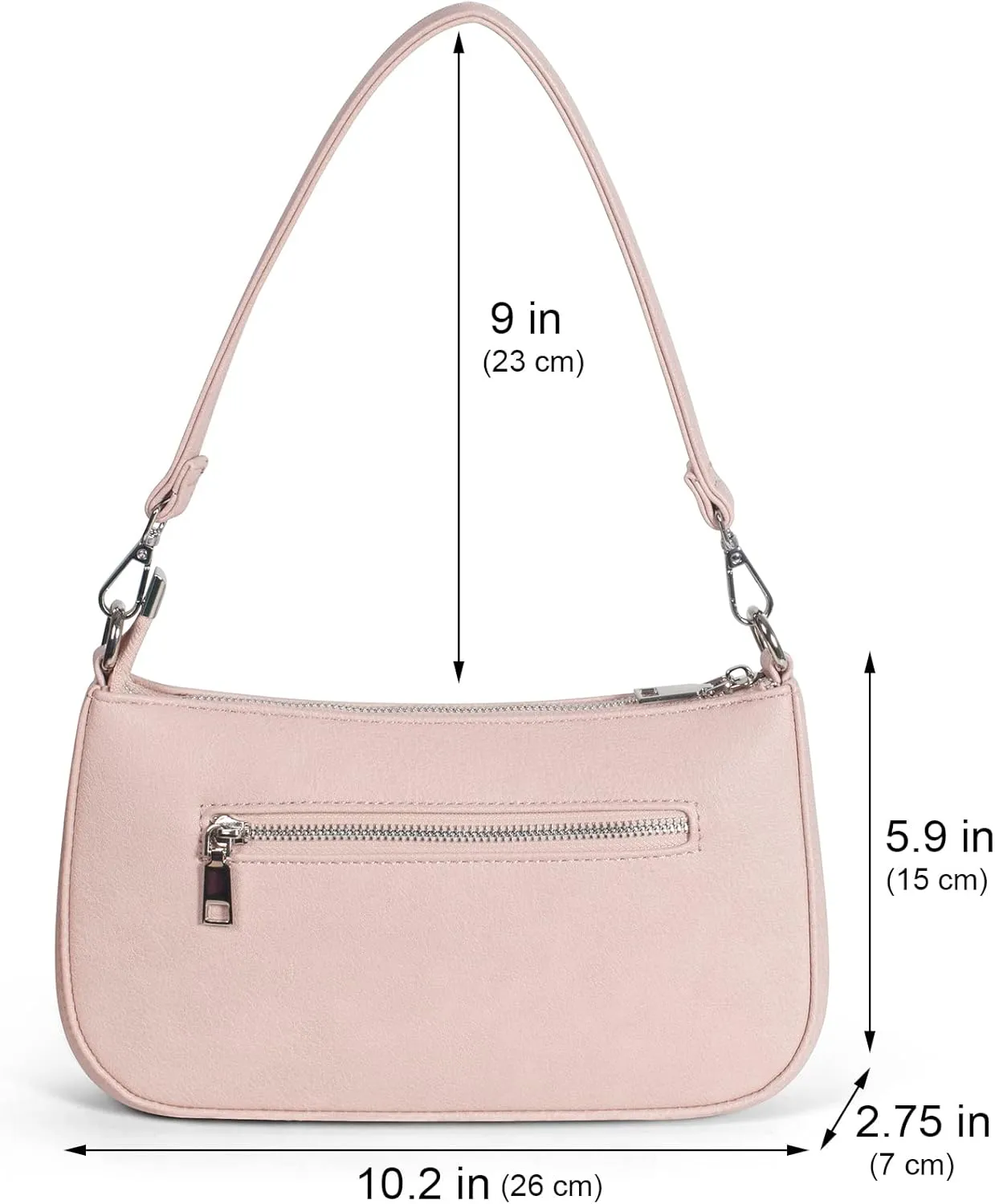 NIUEIMEE ZHOU Small Shoulder bag with 2 Removable Straps Cross Body Clutch Purse Handbag for Women