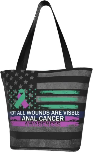 Not All Wounds Are Visible Anal Cancer Awareness Fashion Shoulder Bag Large Capacity For Man Or Woman