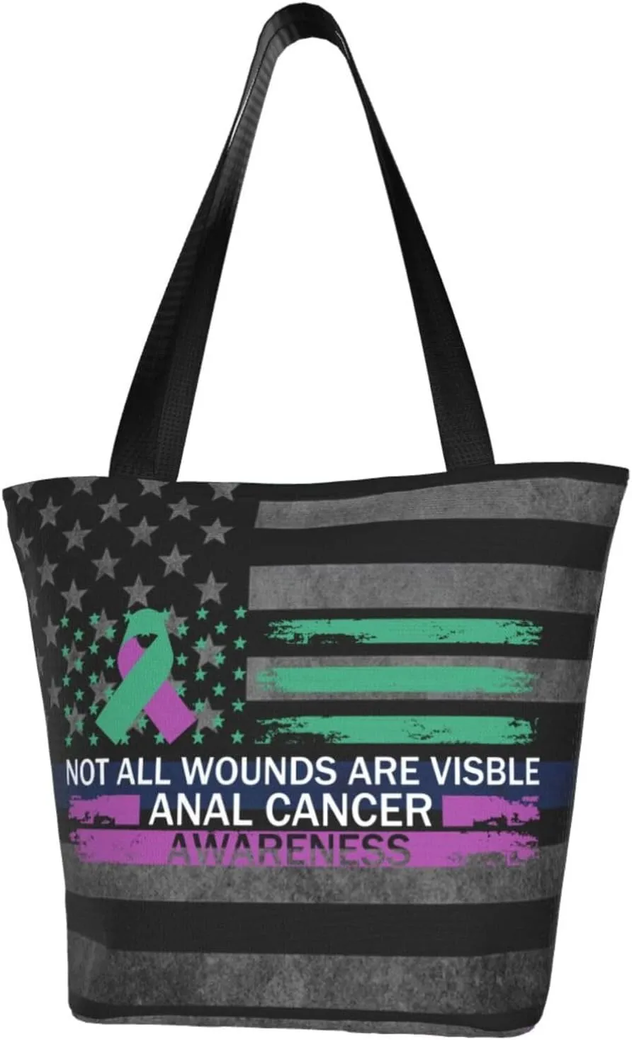 Not All Wounds Are Visible Anal Cancer Awareness Fashion Shoulder Bag Large Capacity For Man Or Woman