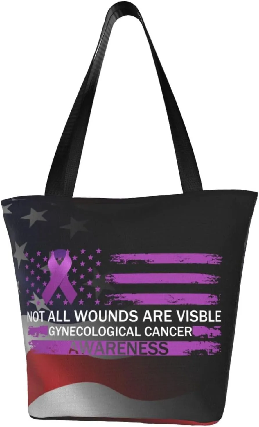 Not All Wounds Are Visible Gynecological Cancer Awareness Fashion Shoulder Bag Large Capacity For Man Or Woman