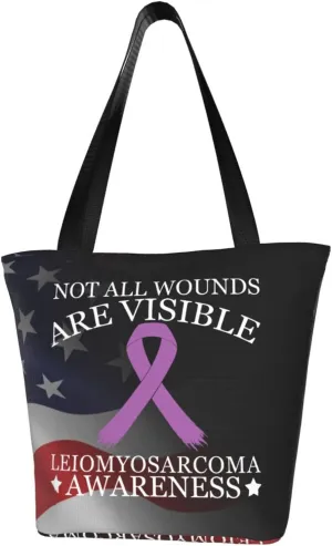 Not All Wounds Are Visible Leiomyosarcoma Awareness Fashion Shoulder Bag Large Capacity For Man Or Woman