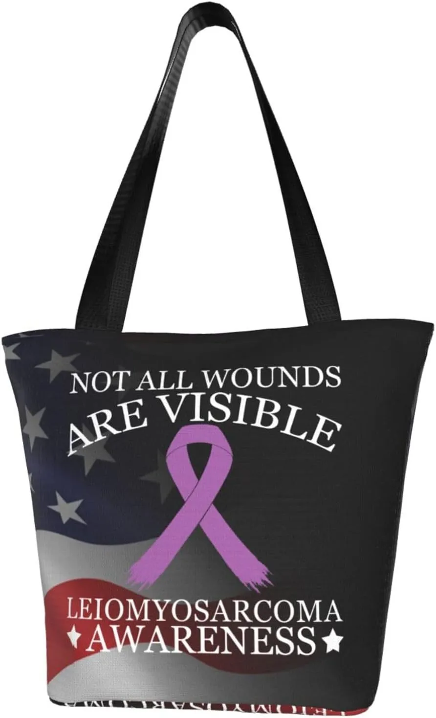 Not All Wounds Are Visible Leiomyosarcoma Awareness Fashion Shoulder Bag Large Capacity For Man Or Woman