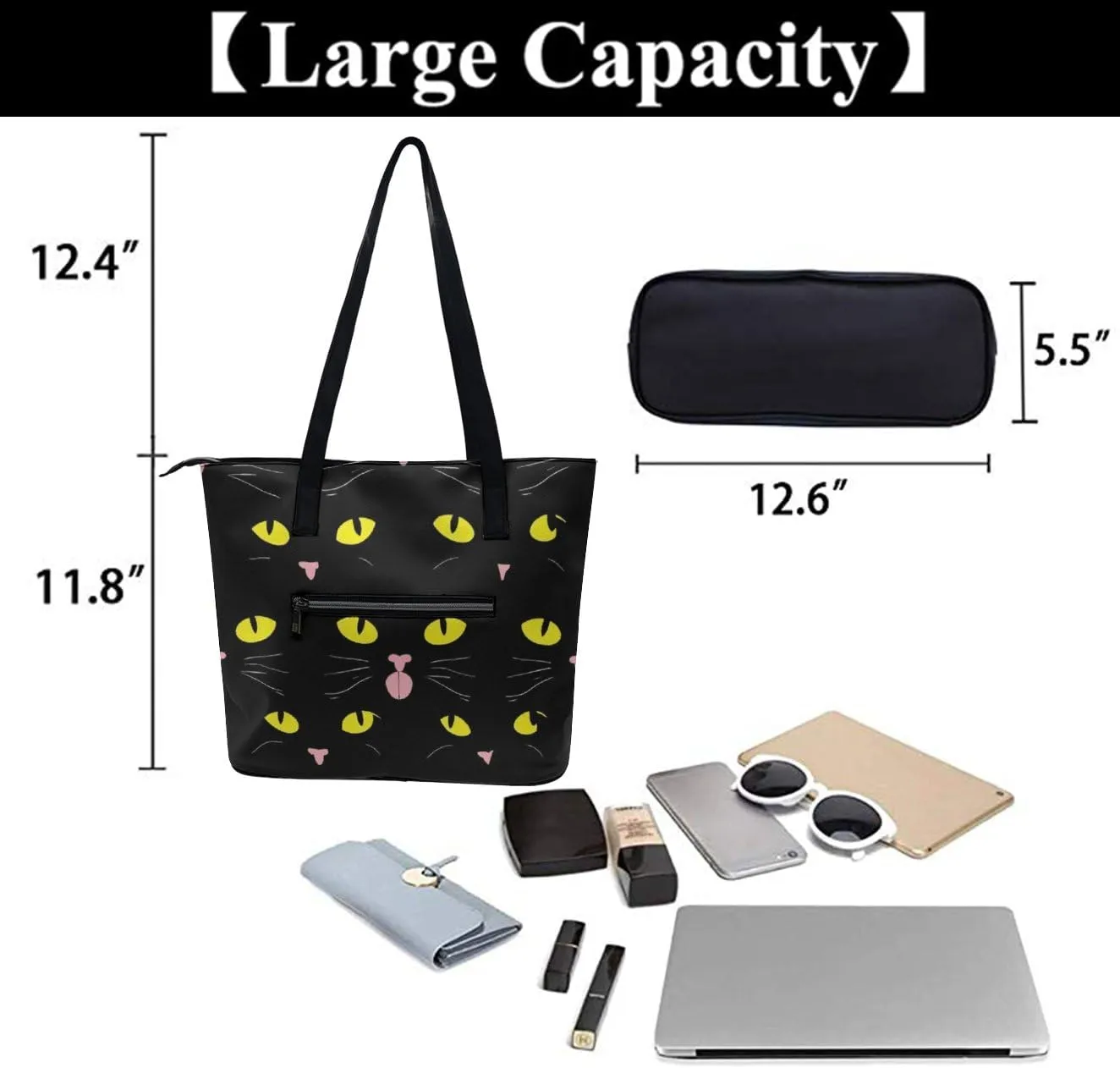 Novelty Handbag for Adults, Women's Large Capacity Tote Bag Laptop Bags with Compartment for Business