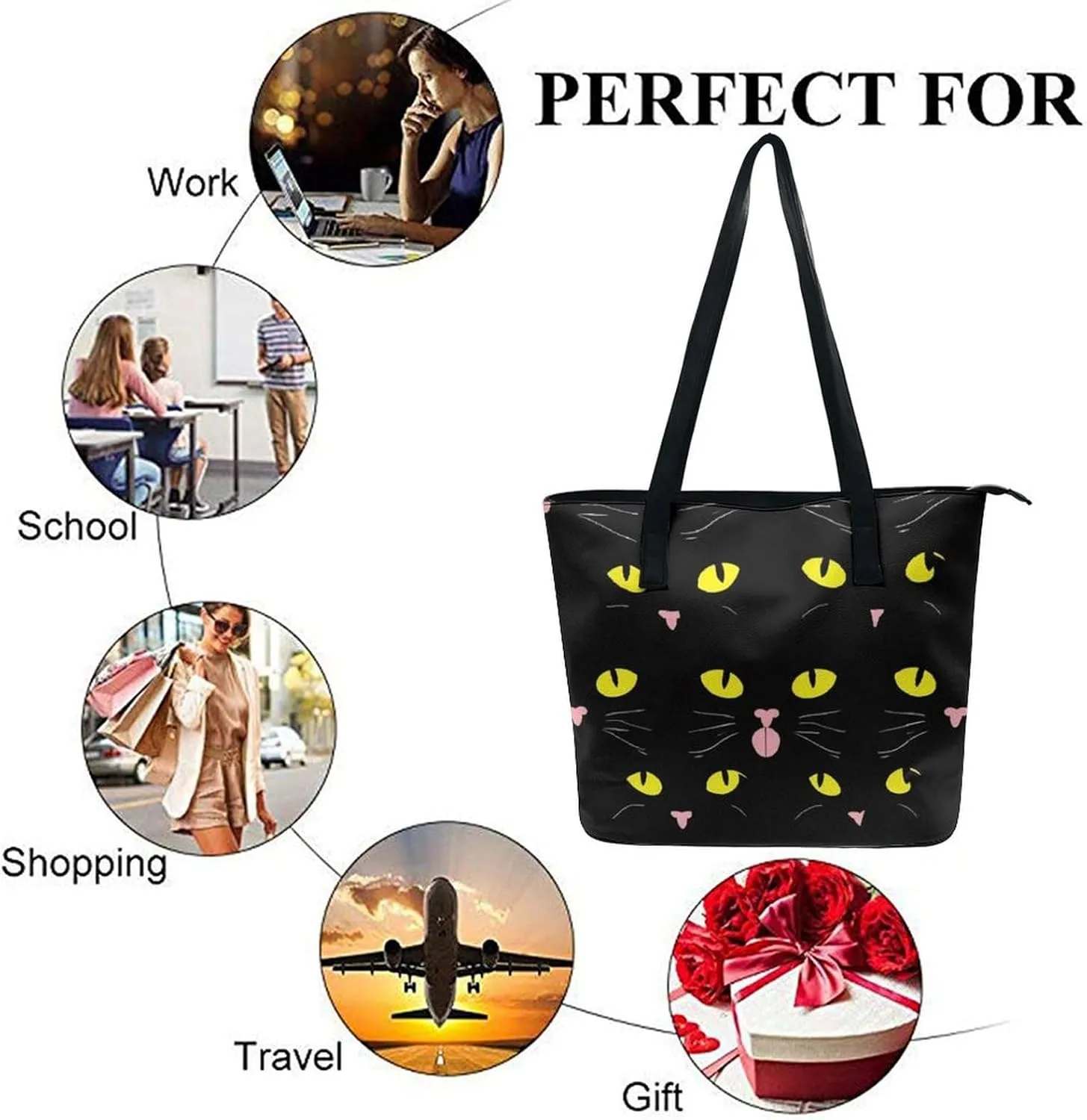 Novelty Handbag for Adults, Women's Large Capacity Tote Bag Laptop Bags with Compartment for Business