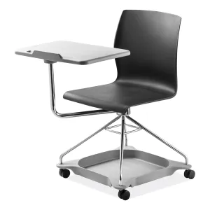 NPS® CoGo Mobile Tablet Chair, Supports Up to 440 lb, 18.75" Seat Height, Black Seat, Black Back, Chrome Frame