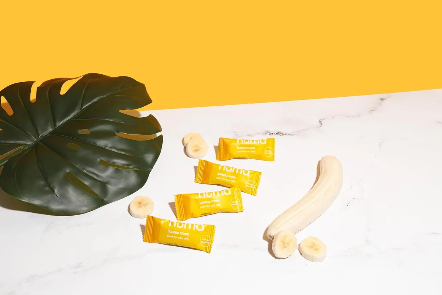 Numa Foods Banana Taffy Candy, Made with Real & Simple Ingredients Low Sugar, High Protein, Low Calorie, All Natural & Gluten Free Banana Cream Taffy - 3 Bags with 10 Individually Wrapped Chews Each