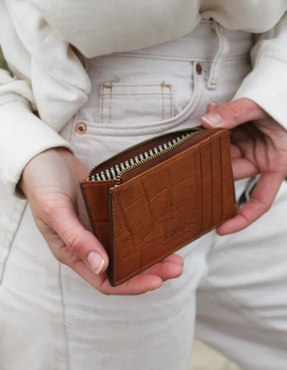 O My Bag Lola Coin Purse - Cognac Classic Croco