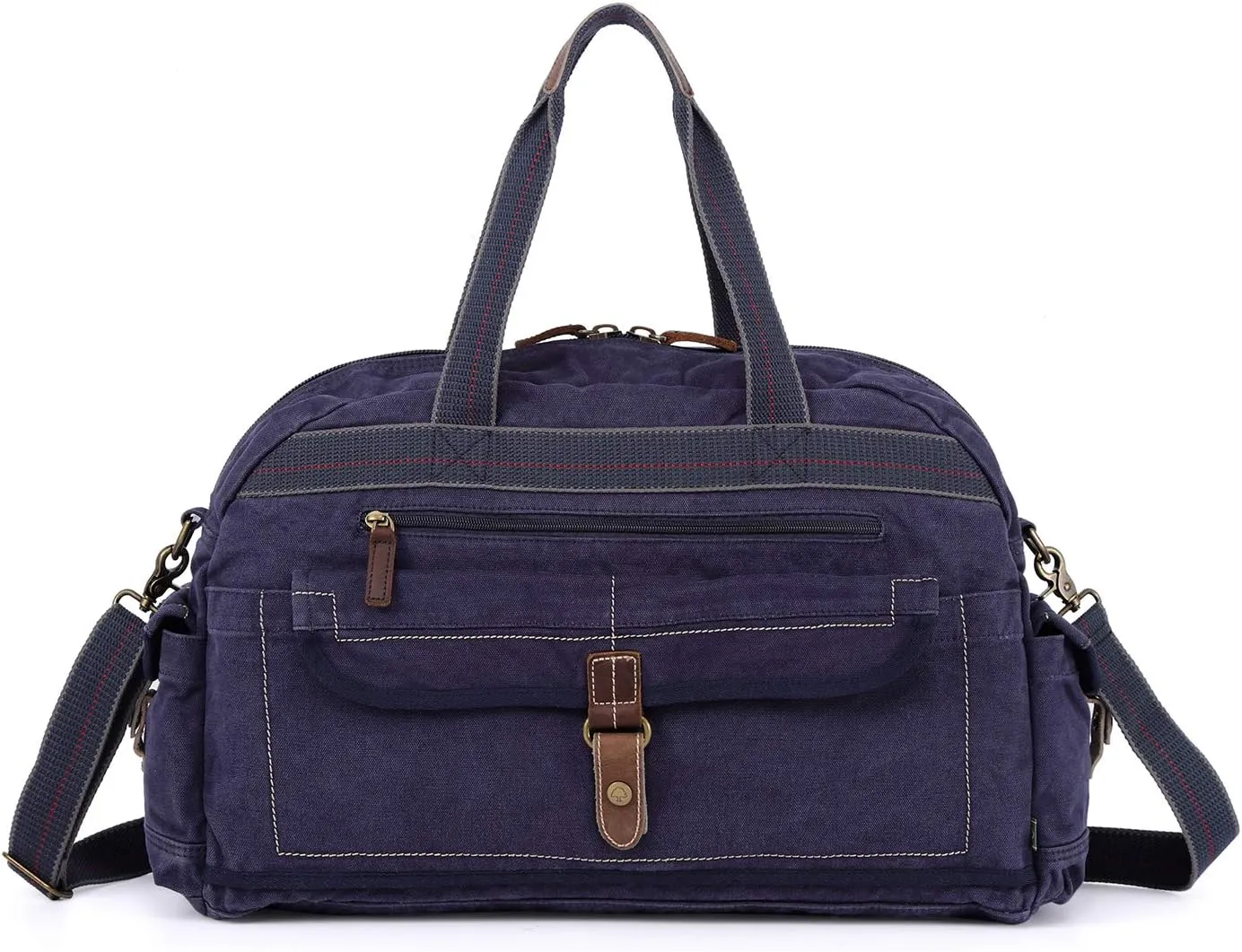 Oak Hill Weekender Travel Duffel Bags Weekender Overnight Bag with Shoe Pouch Large Carry On Bag Travel Tote Duffel Bag(Navy)