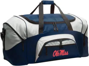 Ole Miss Duffel Bag LARGE University of Mississippi Suitcase or Gym Bag for Men Ladies Him or Her! (Navy)