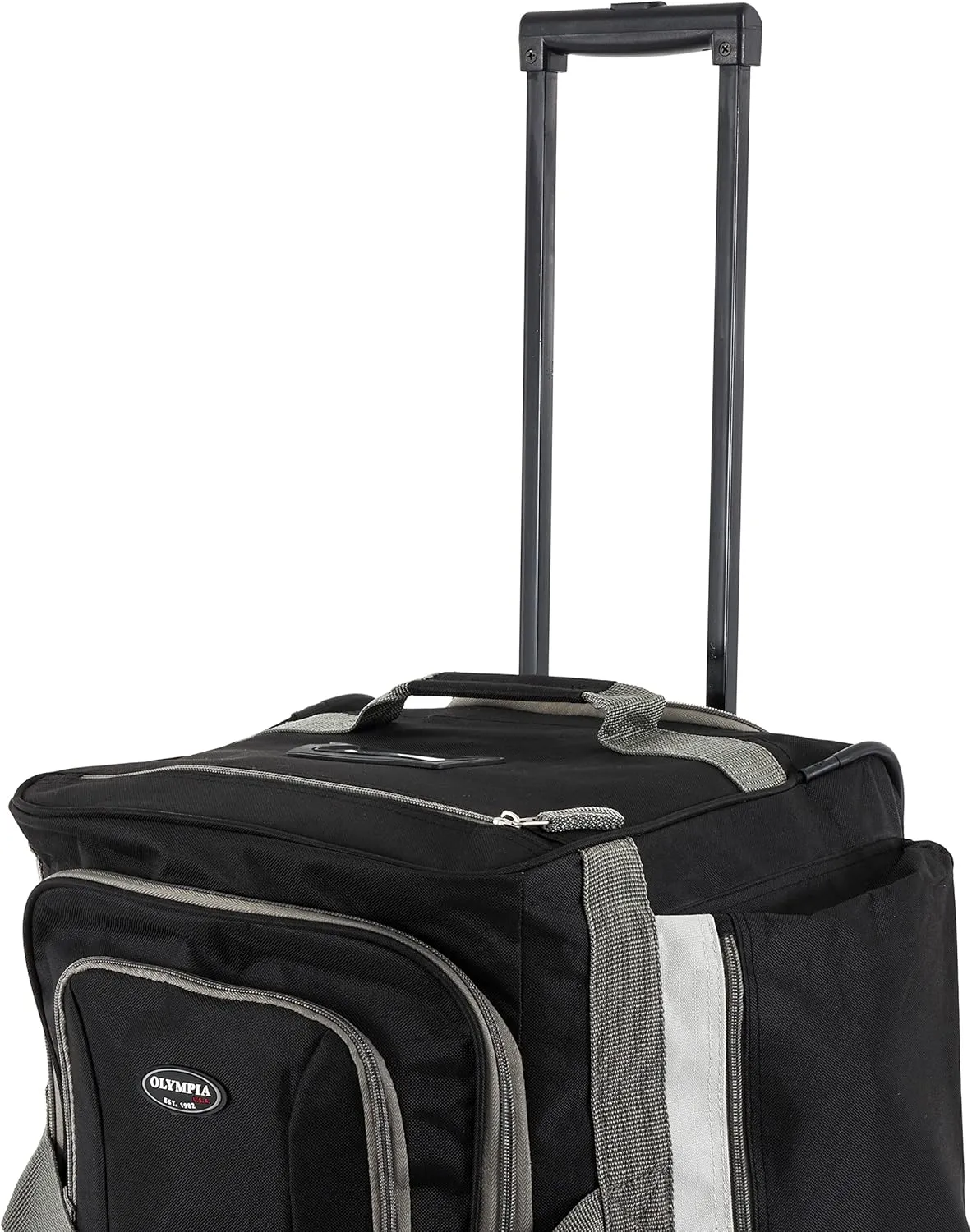 Olympia U.S.A. 22 inch Carry On 8 Pockets Wheeled Rolling Duffel Bag Water Resistant Luggage Lightweight Travel Suitcase with Retractable Handle