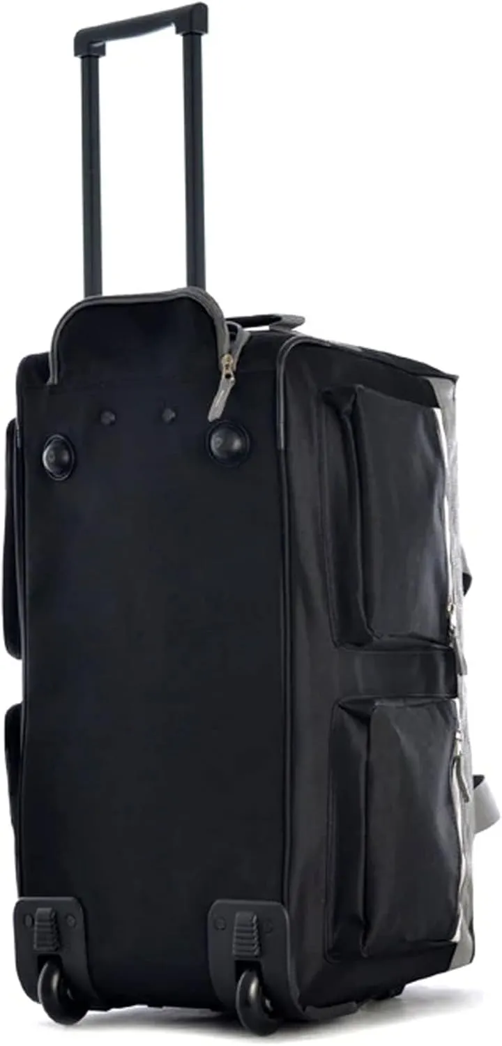 Olympia U.S.A. 22 inch Carry On 8 Pockets Wheeled Rolling Duffel Bag Water Resistant Luggage Lightweight Travel Suitcase with Retractable Handle
