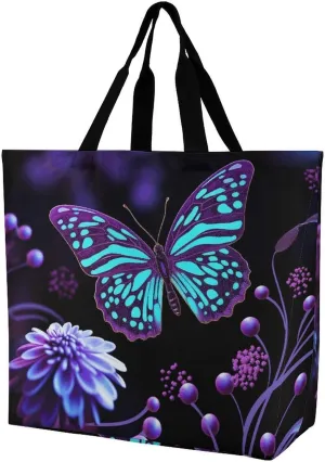 Orange Fish Pattern Tote Bag for Women Reusable Grocery Shoulder Bag Shopping Bags for Travel, Groceries