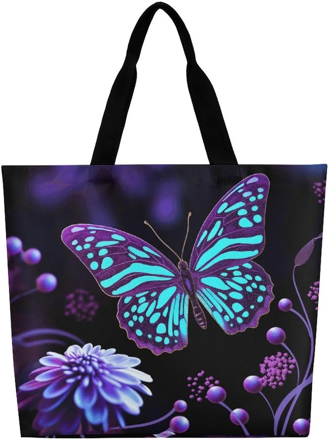 Orange Fish Pattern Tote Bag for Women Reusable Grocery Shoulder Bag Shopping Bags for Travel, Groceries