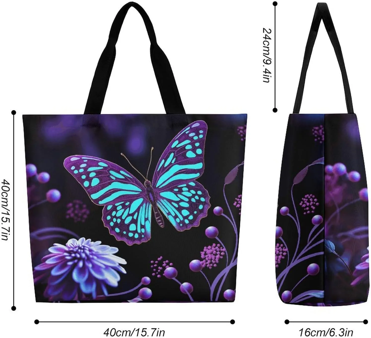 Orange Fish Pattern Tote Bag for Women Reusable Grocery Shoulder Bag Shopping Bags for Travel, Groceries