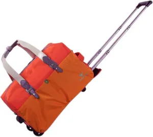 Orange Grils Rolling Tote Travel Bag Suitcases with Wheels, Soft Overnight Weekender Bags, Waterproof Rolling Duffel Bag Wheeled Business Carry on Luggage for Women, 20inch