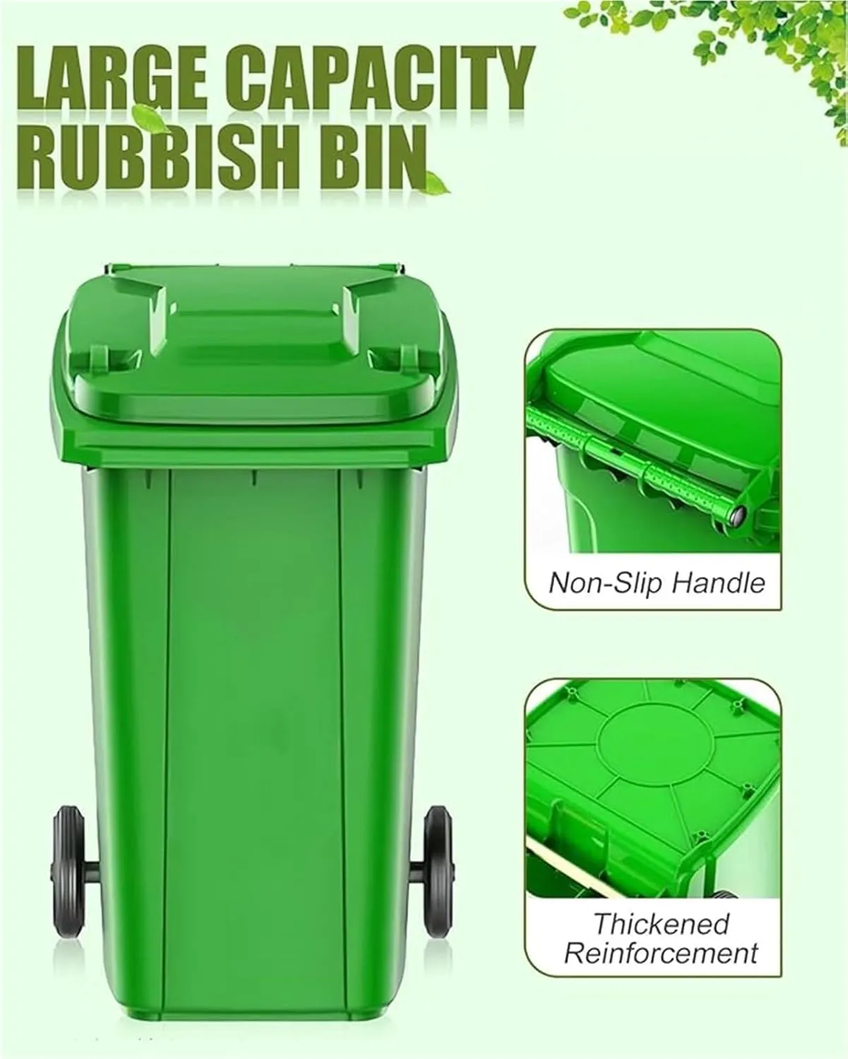 Outdoor Trash Cans Outdoor Garbage Can 18/22/27/53 Gallon Large Kitchen Trash Can Terrace Patio Garbage Can Outdoor Wheeled Trash Container with Lid ＆ 100-Pcs Storage Bag For Outdoor Backyard(Yellow,1