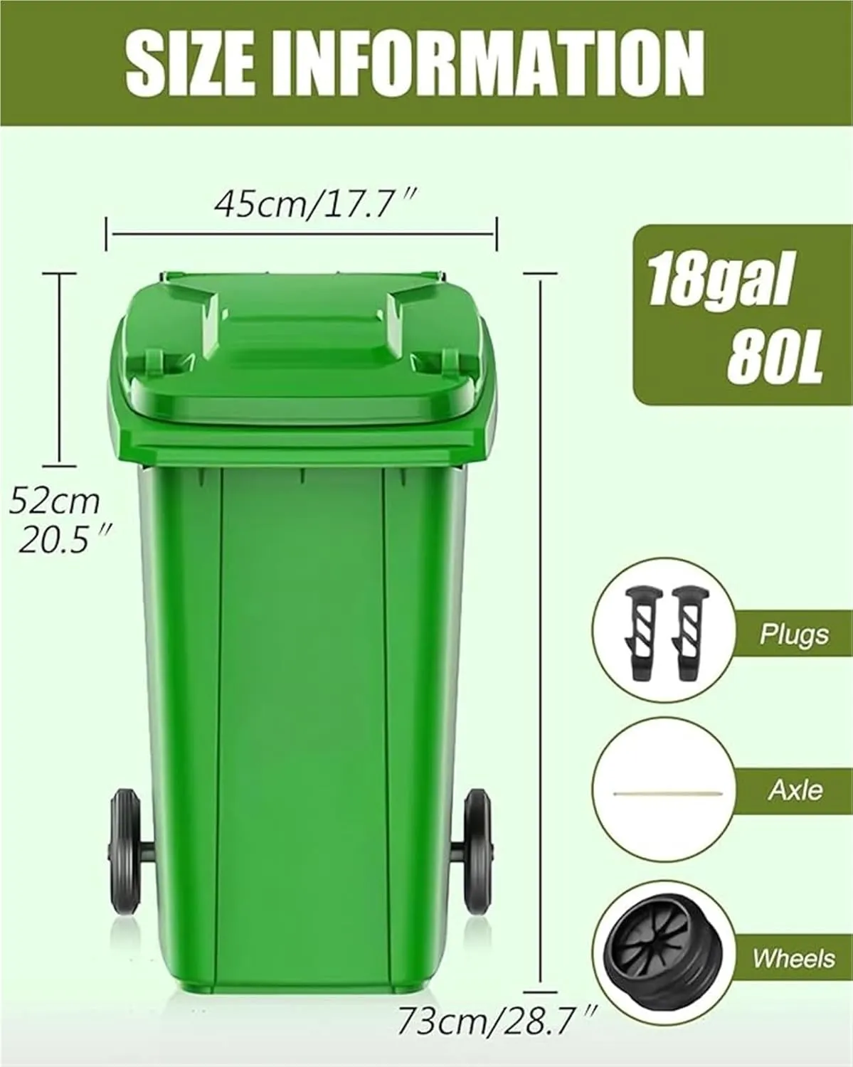 Outdoor Trash Cans Outdoor Garbage Can 18/22/27/53 Gallon Large Kitchen Trash Can Terrace Patio Garbage Can Outdoor Wheeled Trash Container with Lid ＆ 100-Pcs Storage Bag For Outdoor Backyard(Yellow,1