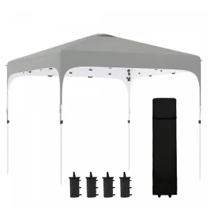 Outsunny 10' X 10' Pop Up Canopy Tent With Sand Bags, Upf 50  Instant Sun Shelter, Tents For Parties|Outsunny 9.8' X 9.8' Tonnelle Pop Up, Tente D'auvent Pliable Avec Sac De Transport A Roulettes, 4 Sa