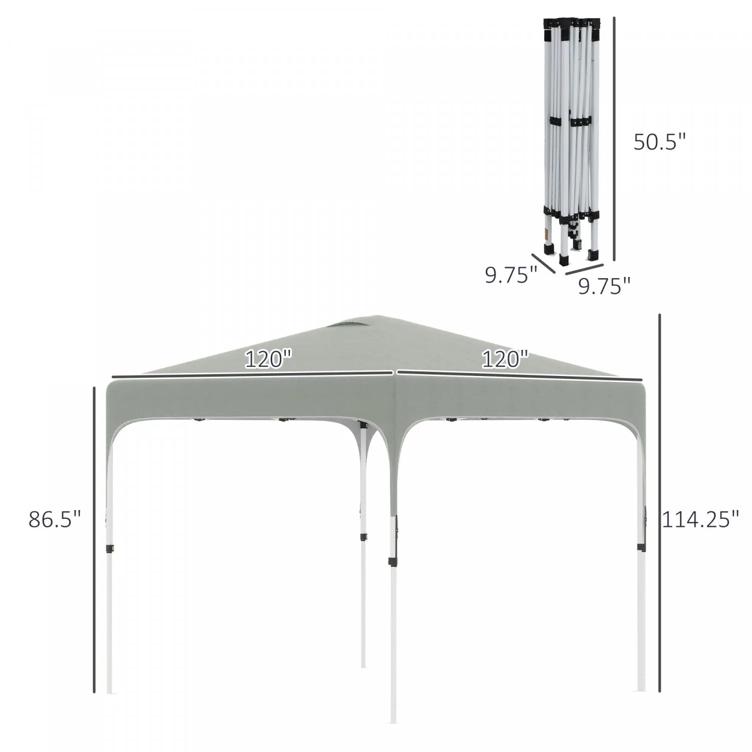 Outsunny 10' X 10' Pop Up Canopy Tent With Sand Bags, Upf 50  Instant Sun Shelter, Tents For Parties|Outsunny 9.8' X 9.8' Tonnelle Pop Up, Tente D'auvent Pliable Avec Sac De Transport A Roulettes, 4 Sa