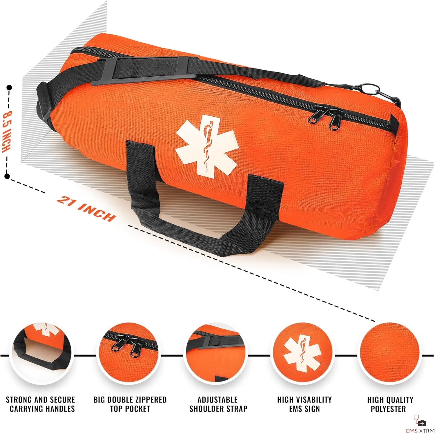 Oxygen Tank Bag - Portable Oxygen Bag for Travel & Home Use, Oxygen Cylinder Shoulder Bag, Lightweight & Water-Resistant, Ideal for Healthcare Providers & Elderly Care (Orange)