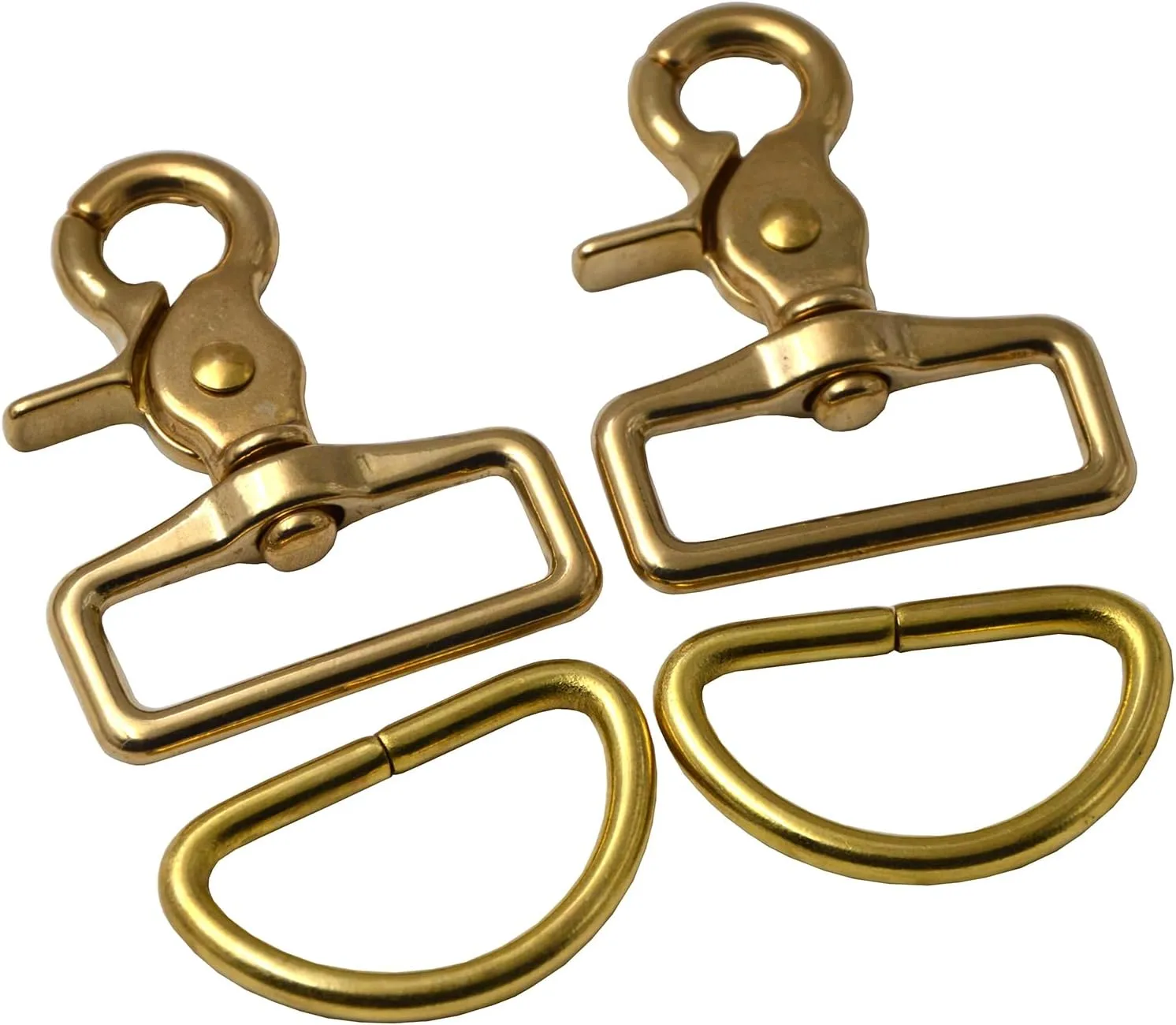 Pack of 2,1-1/2'' Inner Width,Solid Brass Square Lobster Clasps Swivel Trigger Clips Hooks for Straps Bags Belting leathercraft(Hook insides 1-1/2'')