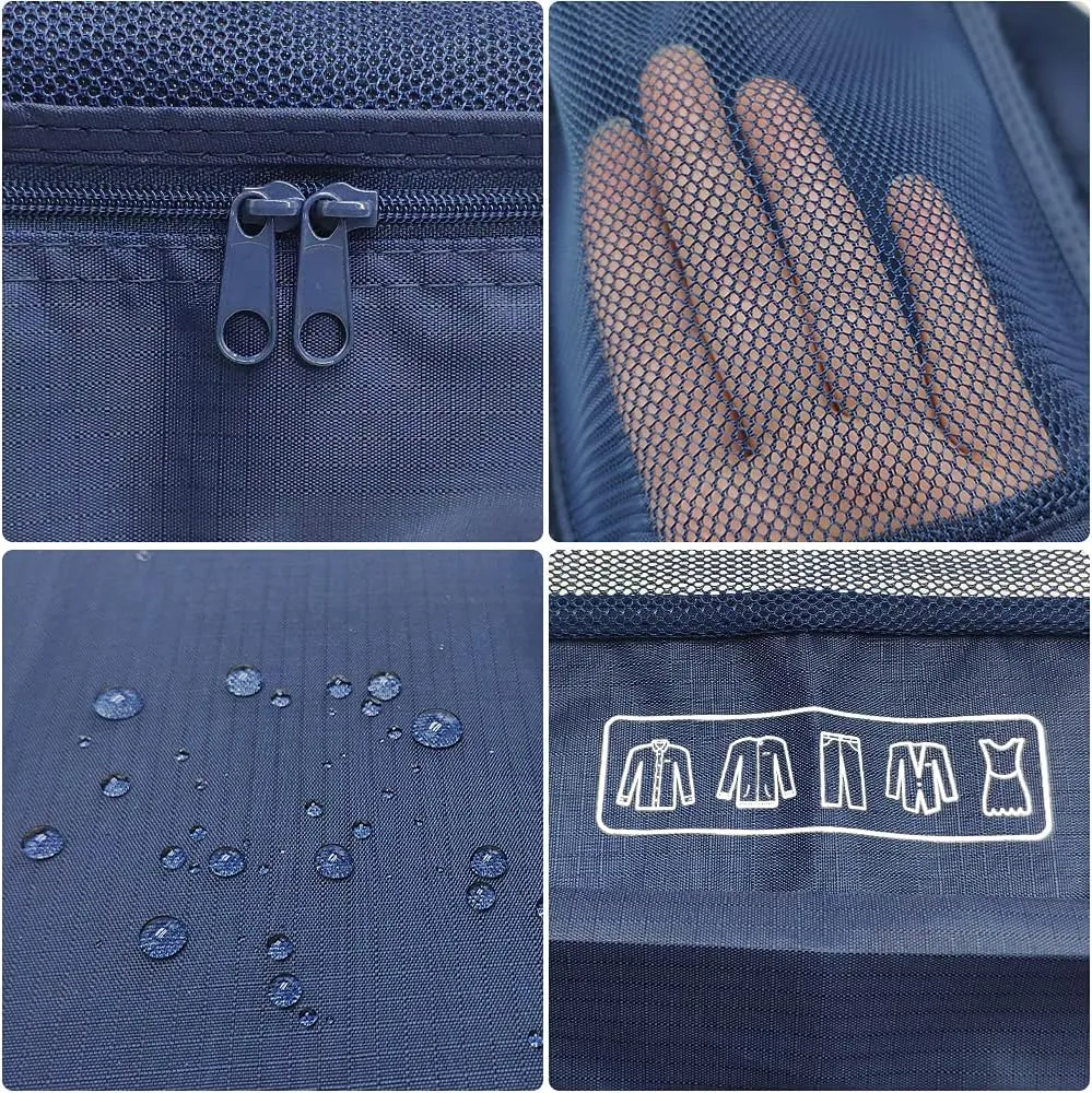 Packing cubes for Travel Luggage Organizer Bags 6 Set Packing Cubes for Suitcases Travel Essentials for Carry on Mesh Suitcase Organizer with Shoe Bag (Navy)