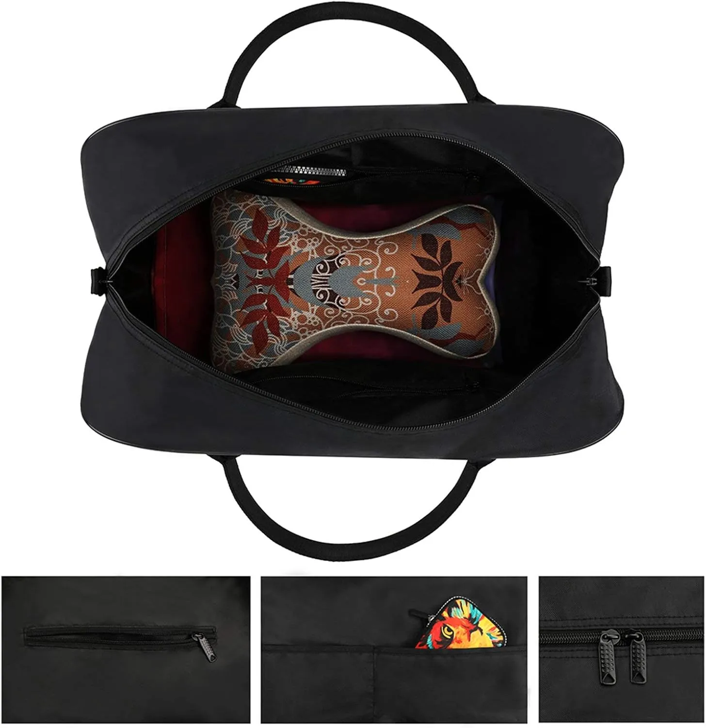 Paisley Navy Blue Pattern Travel Handbag with A Large Capacity Design That Can Be Reused