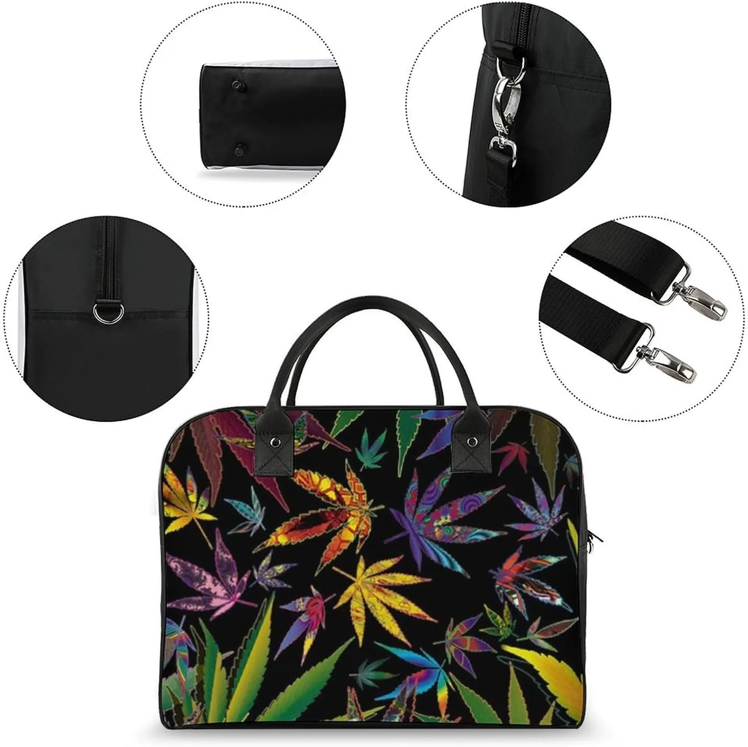 Paisley Navy Blue Pattern Travel Handbag with A Large Capacity Design That Can Be Reused