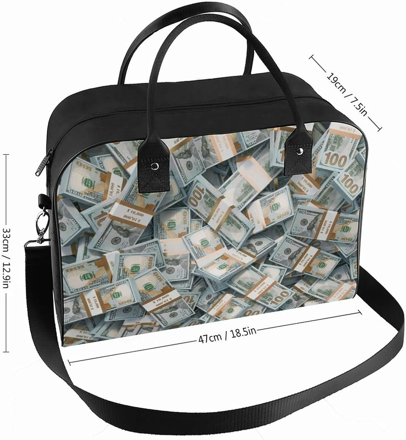 Paisley Navy Blue Pattern Travel Handbag with A Large Capacity Design That Can Be Reused