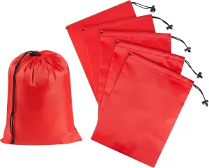 PALTERWEAR Drawstring Bag with Toggle - Nylon Cinch and Ditty Pouch (Red, 8 x 11 Inch)