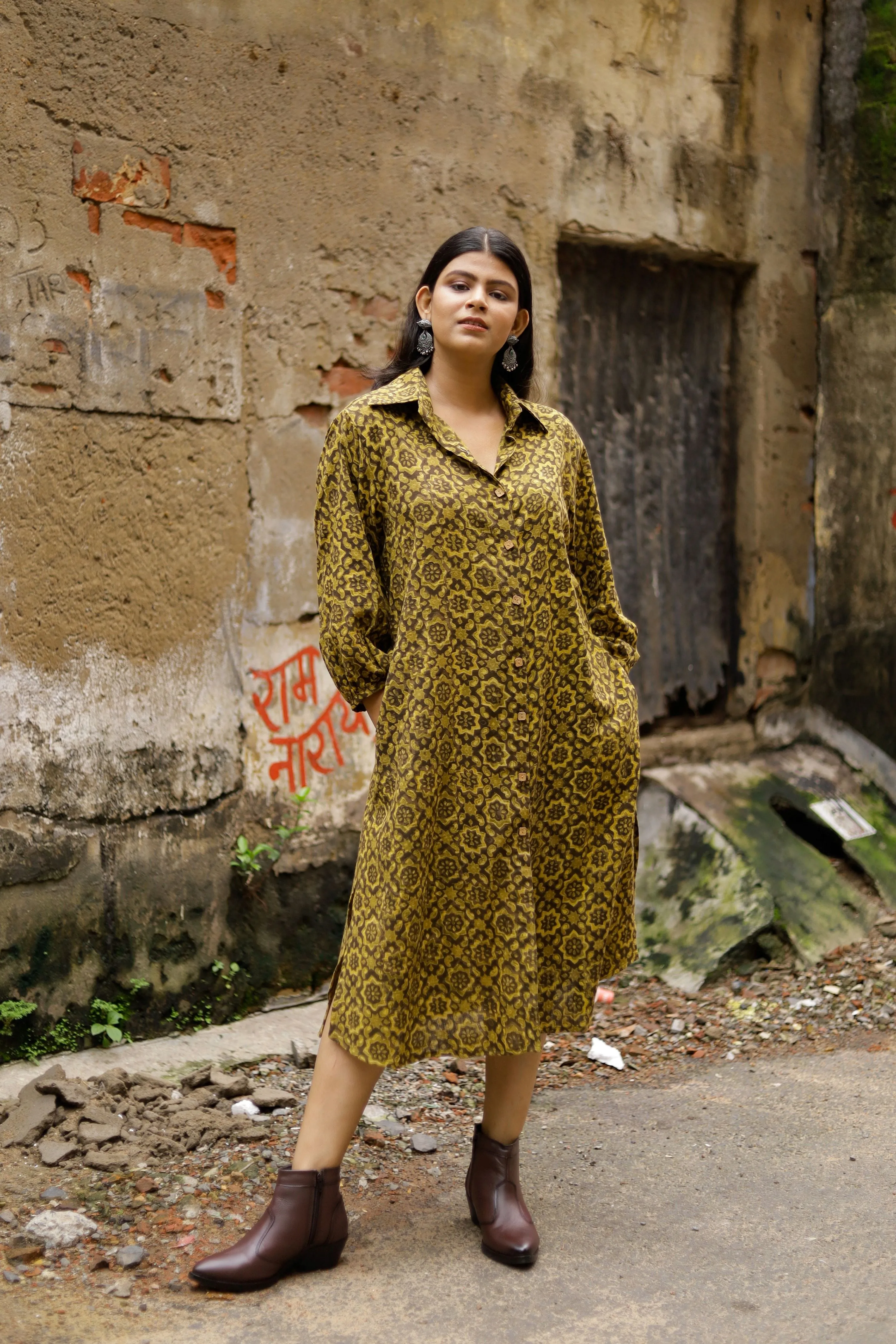Patralekha- Cotton Shirt Dress