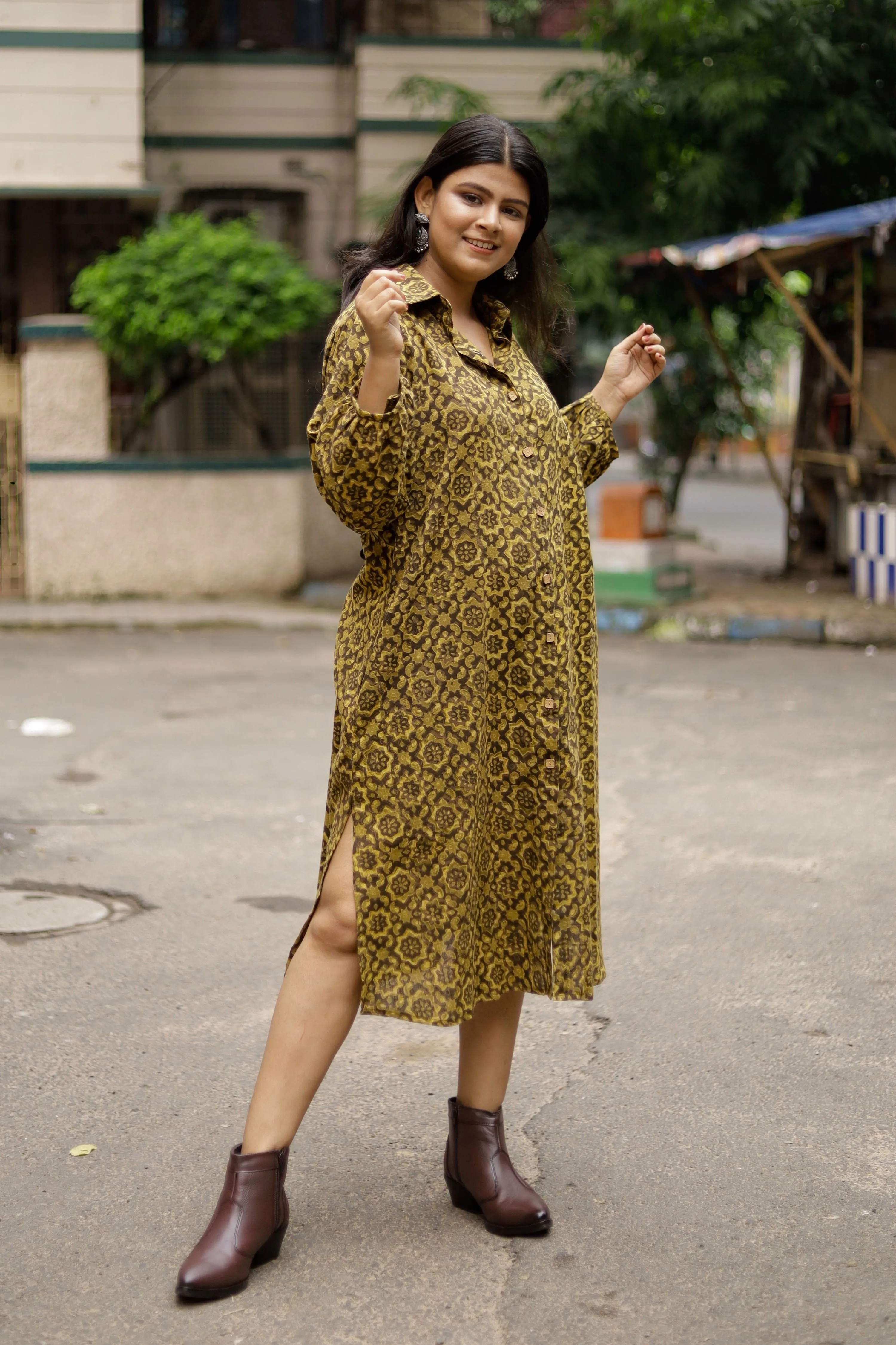 Patralekha- Cotton Shirt Dress