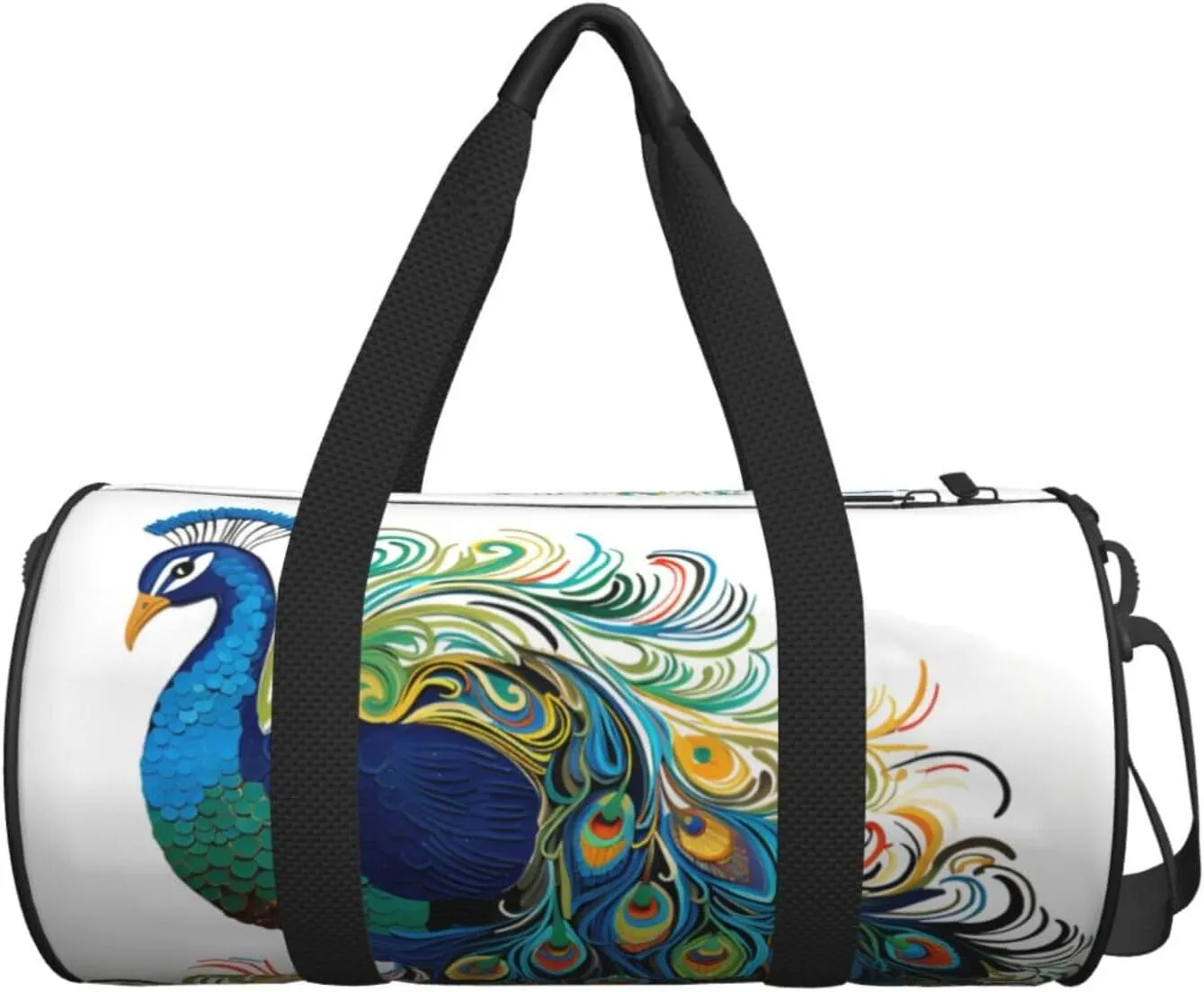 Peacock pattern Travel Duffle Bag for Men Women Sport Gym Bag Foldable Weekender Bag Carry on Overnight Bag for Travel Swimming Basketball