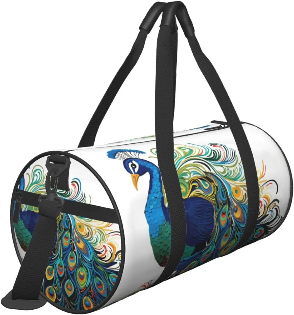 Peacock pattern Travel Duffle Bag for Men Women Sport Gym Bag Foldable Weekender Bag Carry on Overnight Bag for Travel Swimming Basketball