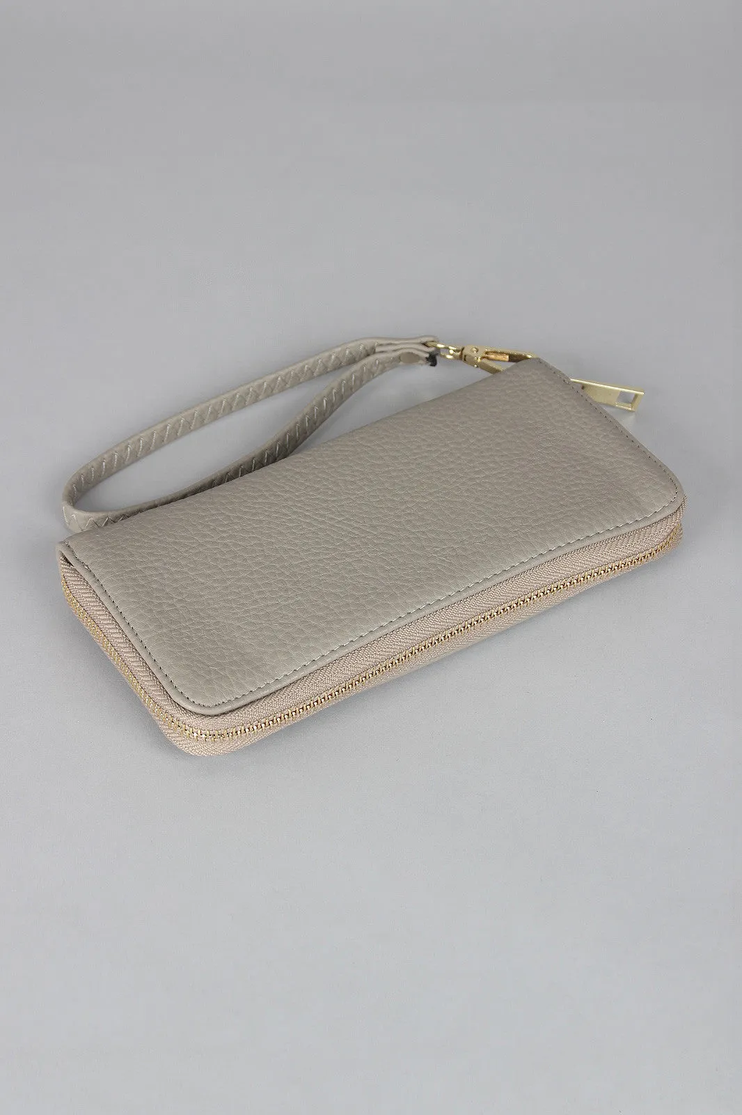 Pebbled Lock Embellishment Handbag
