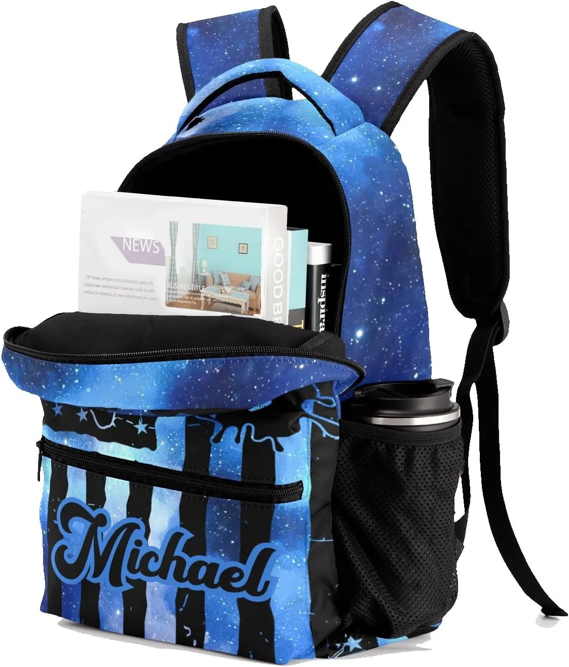 Personalized Back to School Gifts Bags Custom Name Backpack for Boys Girls Kids' Backpack Daily Cheer Cheerleaders Blue Navy Starry Galaxy Casual Pack