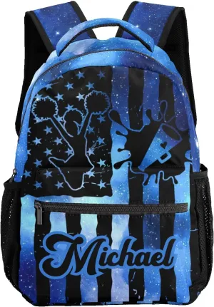 Personalized Back to School Gifts Bags Custom Name Backpack for Boys Girls Kids' Backpack Daily Cheer Cheerleaders Blue Navy Starry Galaxy Casual Pack