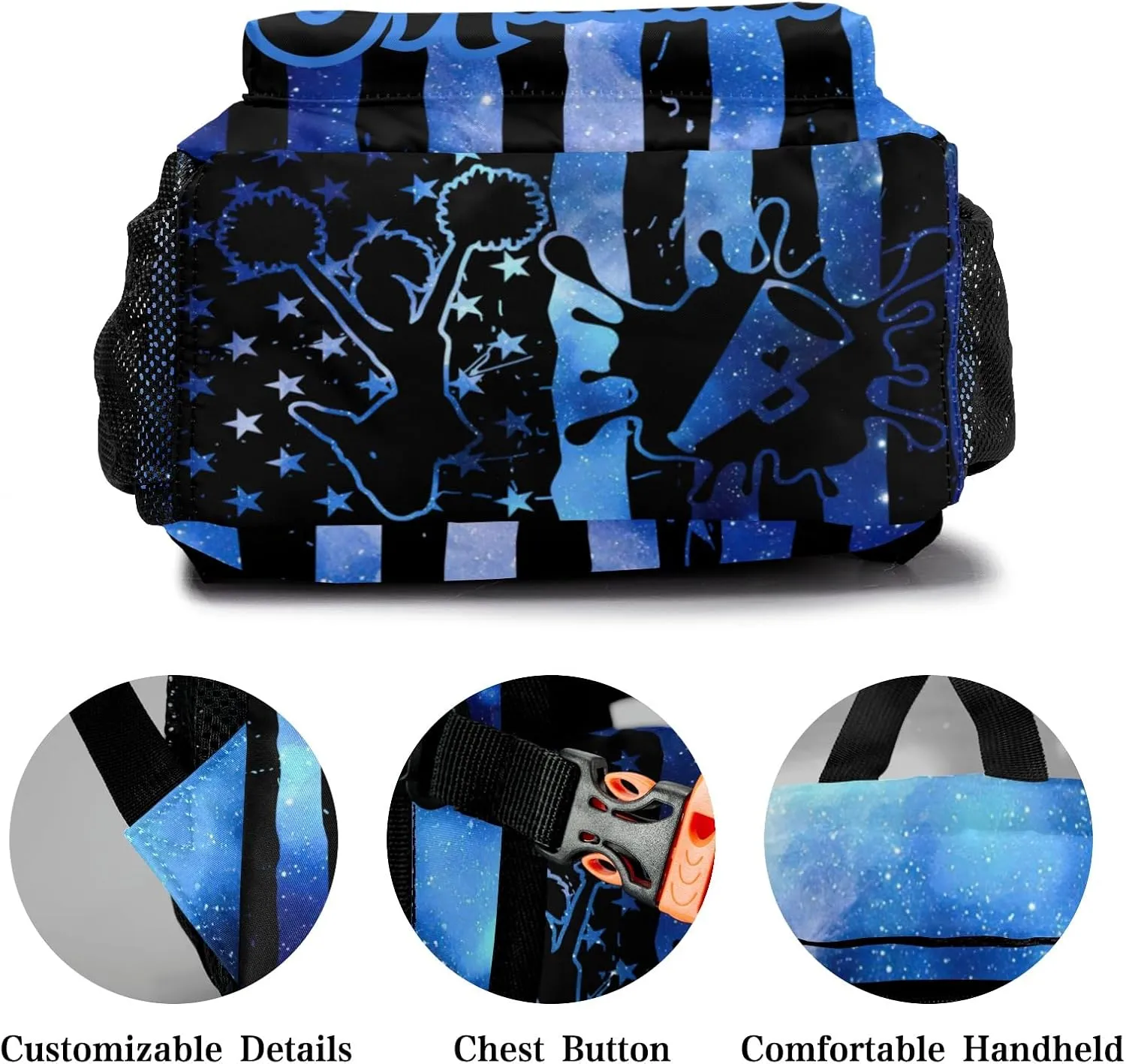 Personalized Back to School Gifts Bags Custom Name Backpack for Boys Girls Kids' Backpack Daily Cheer Cheerleaders Blue Navy Starry Galaxy Casual Pack